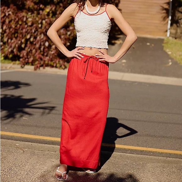 FREE PEOPLE Babetown Linen Skirt Set - Picture 1 of 4
